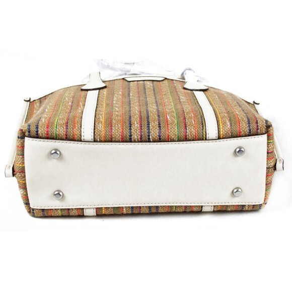 TORY BURCH Small Perry Stripe Raffia Tote - Picture 8 of 12